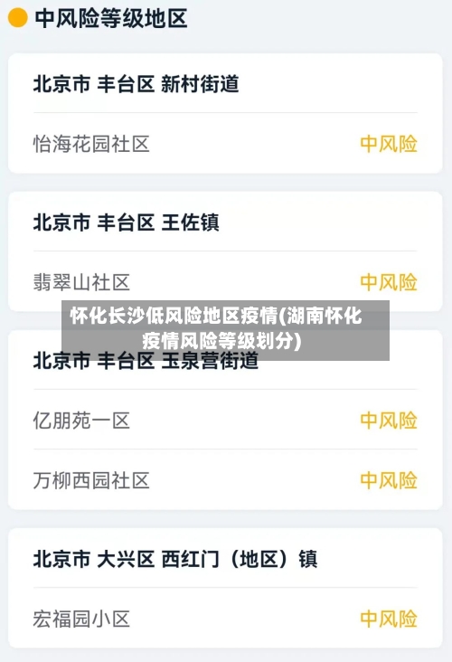 怀化长沙低风险地区疫情(湖南怀化疫情风险等级划分)