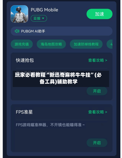 玩家必看教程“新迅奇麻将牛牛挂”(必备工具)辅助教学