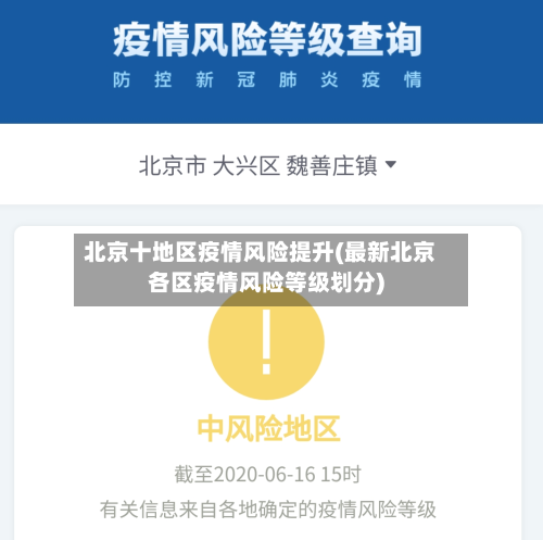 北京十地区疫情风险提升(最新北京各区疫情风险等级划分)