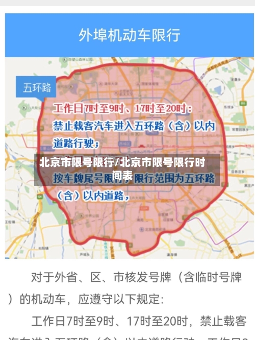 北京市限号限行/北京市限号限行时间表