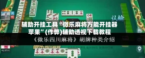 辅助开挂工具“微乐麻将万能开挂器苹果”(作弊)辅助透视下载教程