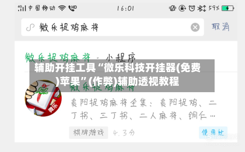 辅助开挂工具“微乐科技开挂器(免费)苹果”(作弊)辅助透视教程