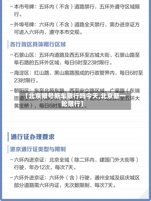 【北京限号新车限行吗今天,北京新一轮限行】