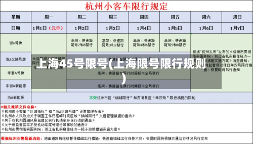 上海45号限号(上海限号限行规则)
