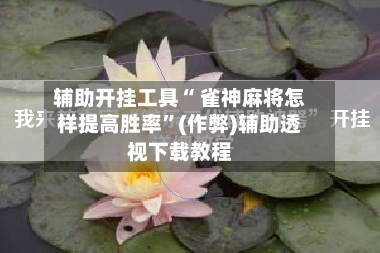 辅助开挂工具“ 雀神麻将怎样提高胜率”(作弊)辅助透视下载教程