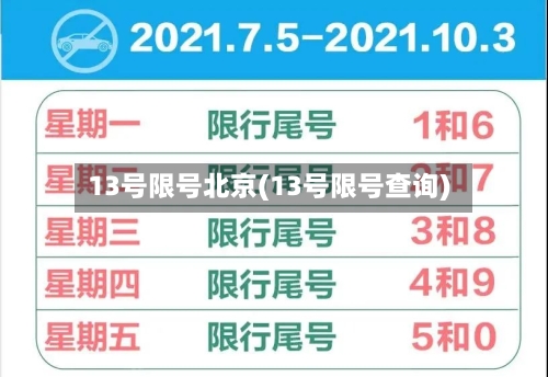 13号限号北京(13号限号查询)