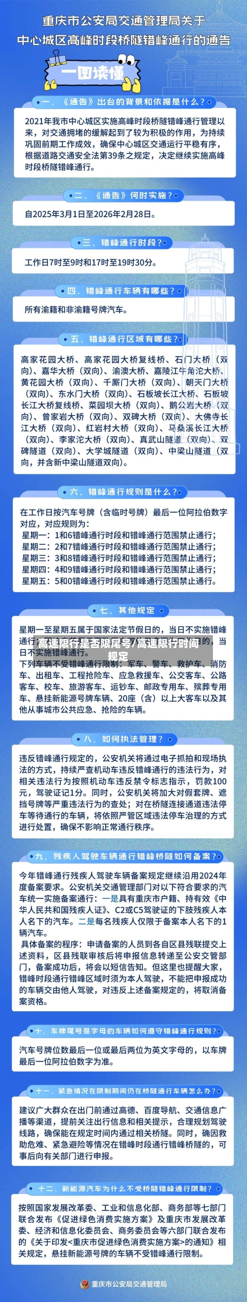 高速限行是否限尾号/高速限行时间规定