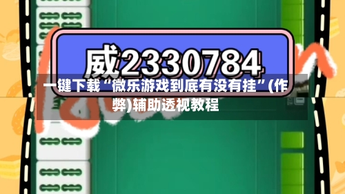 一键下载“微乐游戏到底有没有挂”(作弊)辅助透视教程
