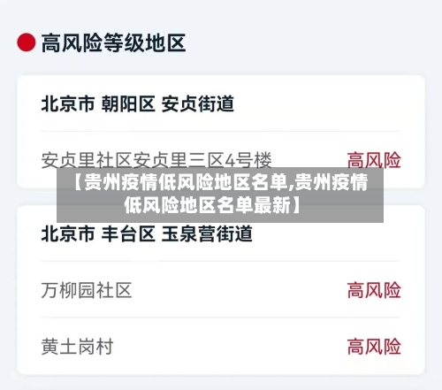 【贵州疫情低风险地区名单,贵州疫情低风险地区名单最新】