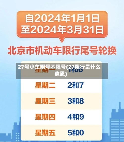 27号小车限号不限号(27限行是什么意思)