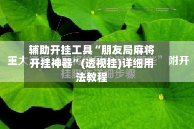 辅助开挂工具“朋友局麻将开挂神器”(透视挂)详细用法教程
