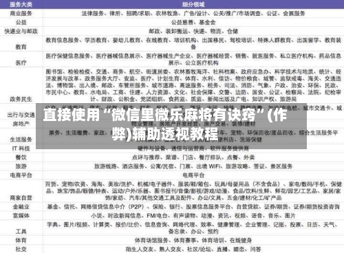 直接使用“微信里微乐麻将有诀窍”(作弊)辅助透视教程