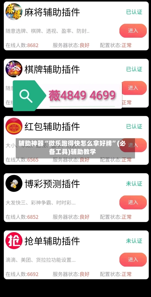 辅助神器“微乐跑得快怎么拿好牌”(必备工具)辅助教学