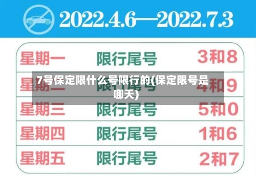 7号保定限什么号限行的(保定限号是哪天)