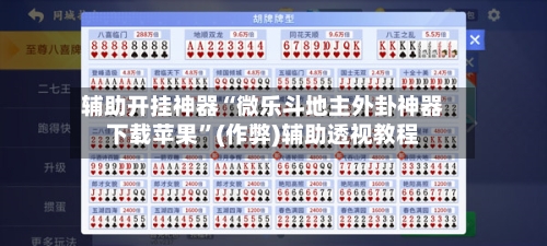 辅助开挂神器“微乐斗地主外卦神器下载苹果”(作弊)辅助透视教程