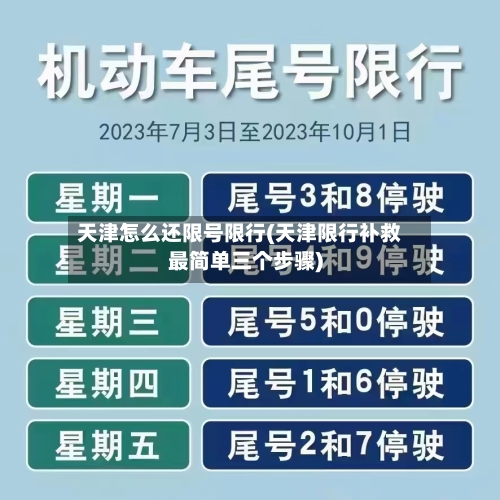 天津怎么还限号限行(天津限行补救最简单三个步骤)